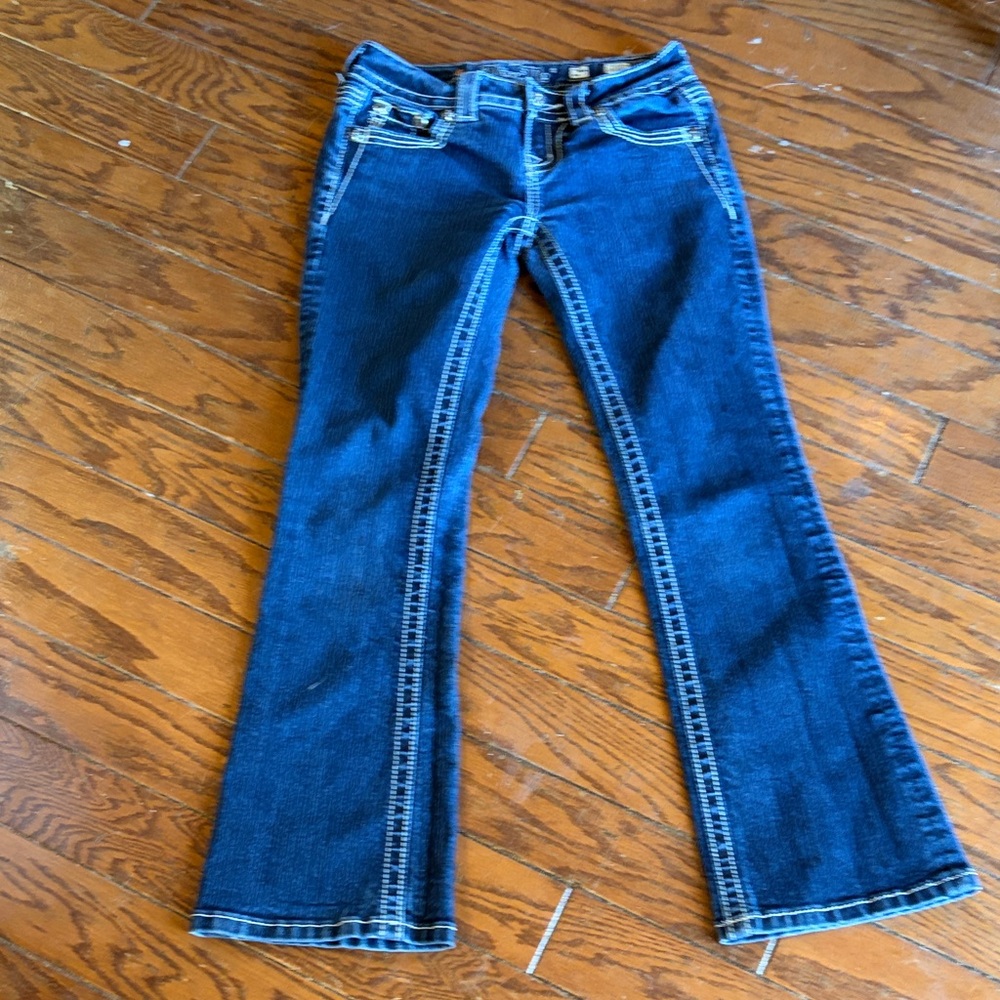 Miss Me Indigo Flare Jeans with Studded Back Pockets - Picture 3 of 5